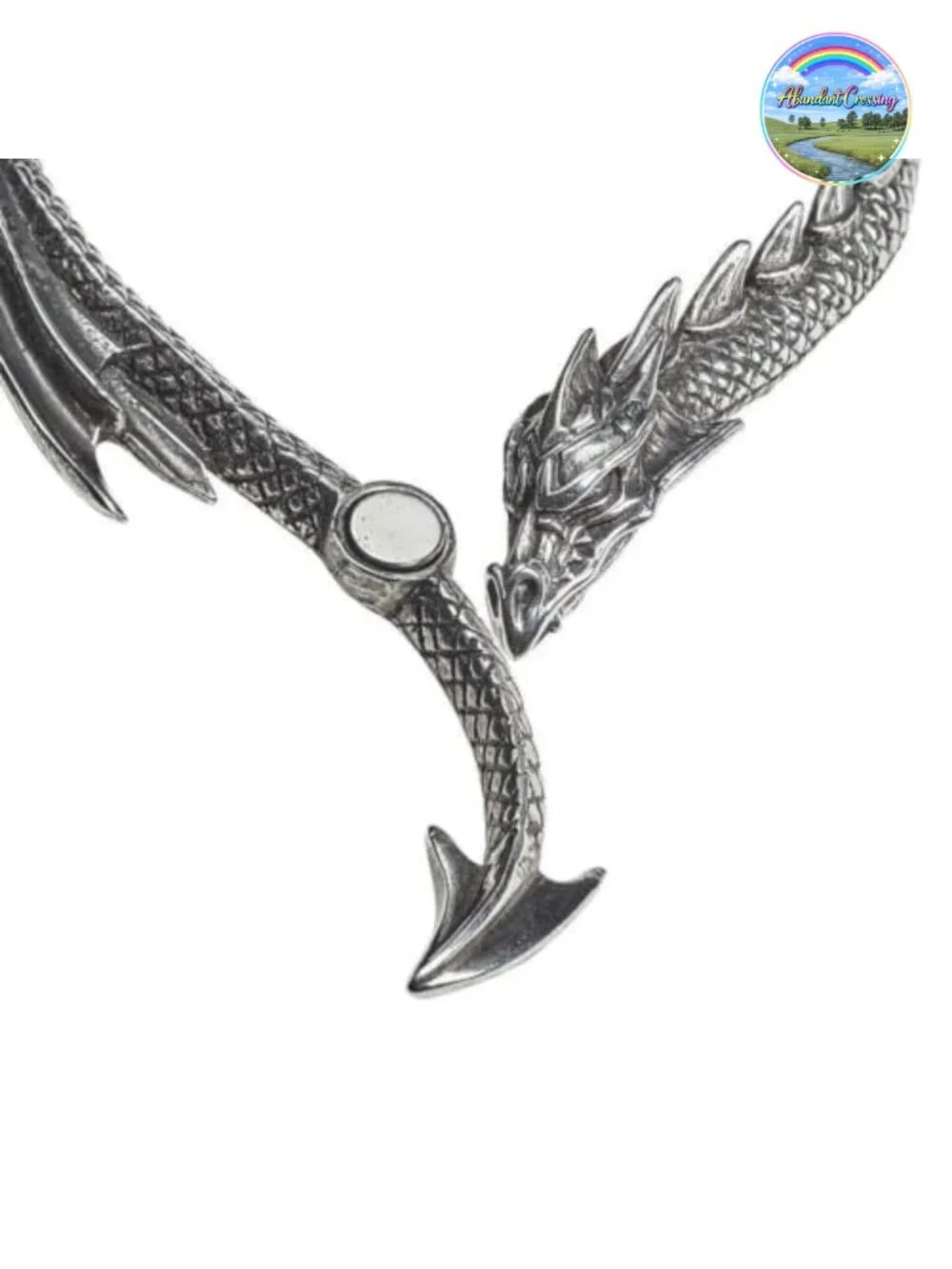 Pewter Snake Dragon Pendant Necklace Gothic Fantasy